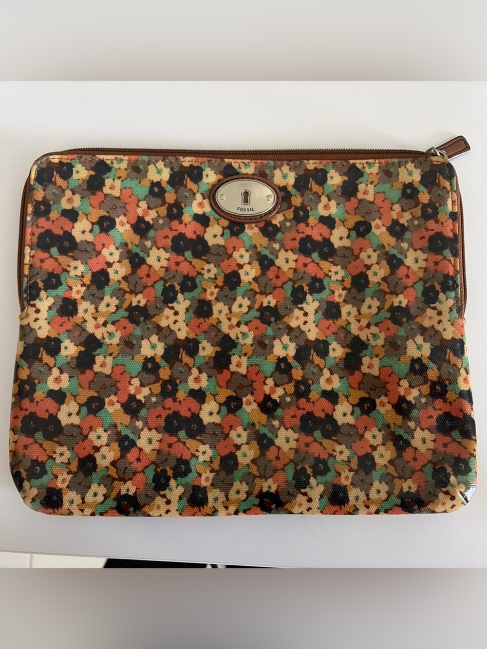 Fossil Rust Orange Floral-Print iPad/Kindle case
